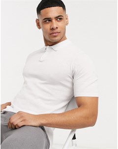 Белая обтягивающая трикотажная футболка поло Asos design