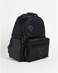 Черный рюкзак с прорезиненным логотипом Versace jeans couture