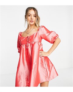 Ярко розовое oversized платье мини в стиле бэби долл Collective the label