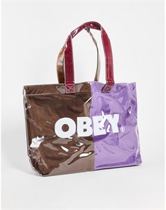Многоцветная сумка из вельвета с прозрачным верхним слоем Obey