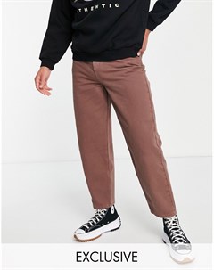 Коричневые джинсы с мешковатыми штанинами в стиле унисекс Inspired Reclaimed vintage