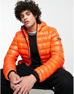 Оранжевая дутая куртка с капюшоном Good for nothing