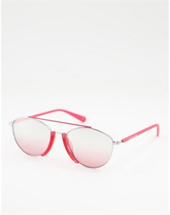 Розовые солнцезащитные очки с ободковой оправой Calvin klein jeans