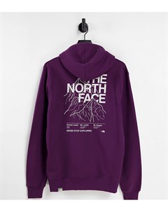 Фиолетовое худи с контурным принтом гор эксклюзивно для ASOS The north face