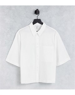Белая укороченная рубашка с карманами Tall Topshop