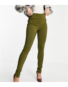 Узкие брюки с завышенной талией цвета хаки Vero moda tall