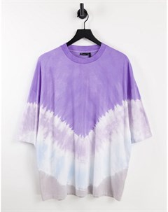 Фиолетовая oversized футболка с принтом тай дай Asos design