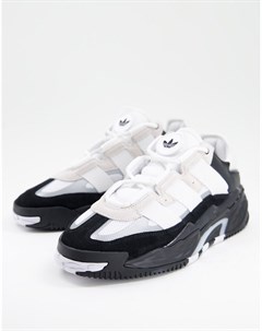 Белые с черным кроссовки Niteball Adidas originals