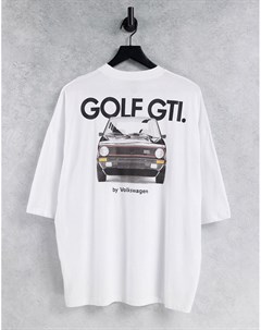 Белая футболка в стиле oversized с принтом Golf GTI Asos design