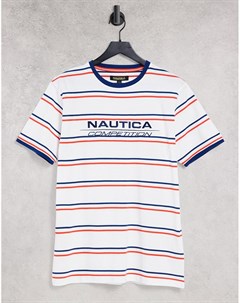 Белая футболка в полоску Columbus Nautica competition