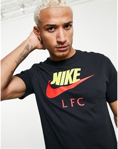 Черная футболка с логотипом галочкой Liverpool FC Futura Nike football