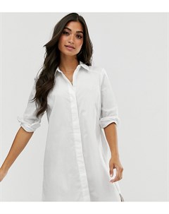 Белое хлопковое платье рубашка мини ASOS DESIGN Petite Asos petite