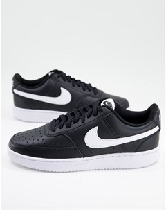 Черно белые низкие кроссовки Court Vision Nike