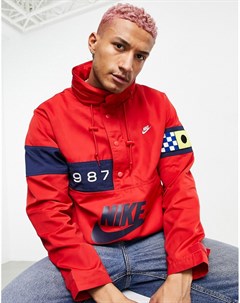 Красная тканая куртка ветровка с короткой молнией Reissue Pack Walliwaw Nike