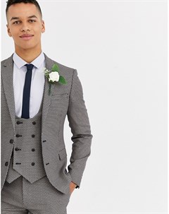 Серый супероблегающий пиджак с легкой фактурной отделкой Wedding Asos design