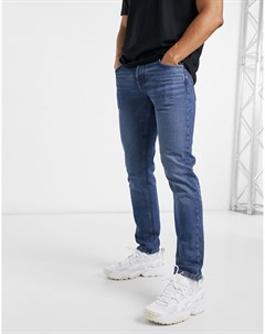 Темные выбеленные узкие джинсы из смесового органического хлопка Asos design