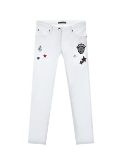 Белые джинсы с аппликациями Ermanno scervino