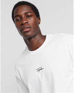 Белая футболка с логотипом Topman