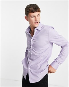 Сиреневая облегающая рубашка из эластичной ткани Asos design