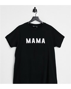Черная двухслойная футболка с надписью mama для кормящих матерей ASOS DESIGN Maternity Asos maternity