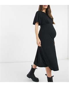 Черное платье с завязкой на спине Half Moon New look maternity