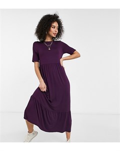 Темно фиолетовое ярусное свободное платье футболка ASOS DESIGN Tall Asos tall