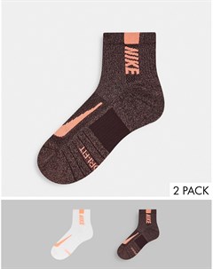 Набор из 2 пар носков до щиколотки разных цветов Nike running