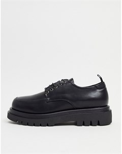 Черные ботинки на шнуровке с квадратным носком и на массивной подошве Truffle collection