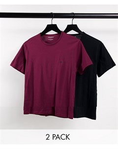Набор из 2 футболок черного и бордового цветов Emporio armani bodywear
