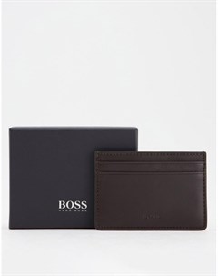 Темно коричневая кожаная кредитница BOSS Boss by hugo boss
