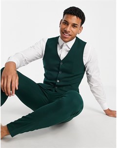 Зеленый супероблегающий фактурный жилет wedding Asos design