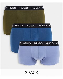 Набор из 3 темно синих голубых цвета хаки боксеров брифов HUGO Hugo bodywear