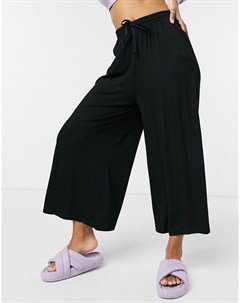 Черные укороченные брюки со шнурком Asos design
