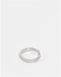 Серебристое кольцо на мизинец из нержавеющей стали с полированной текстурой Asos design