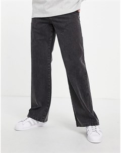 Свободные джинсы выбеленного черного цвета с широким низом штанин Asos design