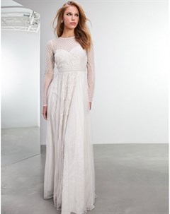 Свадебное платье с ажурной отделкой и искусственным жемчугом Emilia Asos edition