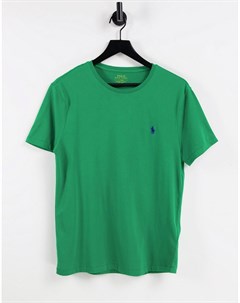 Зеленая футболка с логотипом игрока в поло Polo ralph lauren