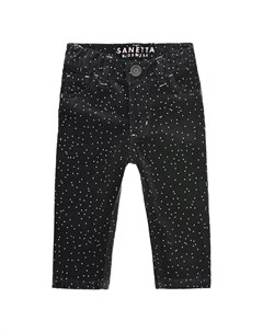 Черные брюки с принтом в горошек детские Sanetta kidswear