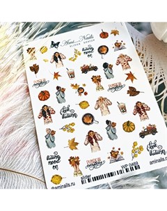 Слайдер дизайн Осень Листья Девушки Ami-nails