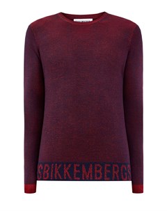 Пуловер из двухцветной шерсти и акрила с принтом интарсией Bikkembergs