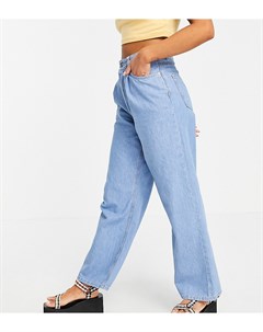 Выбеленные свободные джинсы в винтажном стиле со складками спереди и завышенной талией ASOS DESIGN P Asos petite