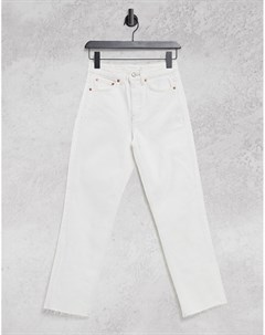 Серо белые джинсы прямого кроя Topshop