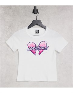 Облегающая футболка в стиле 90 х белого цвета с изображением разбитого сердца Santa cruz