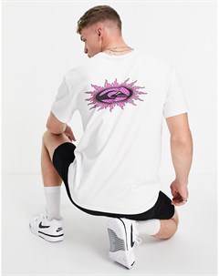 Белая футболка с принтом Большого взрыва на спинке OG Quiksilver