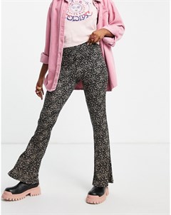 Расклешенные брюки с мелким цветочным принтом Topshop