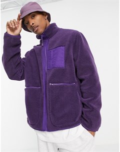Куртка из искусственного меха фиолетового цвета Asos design