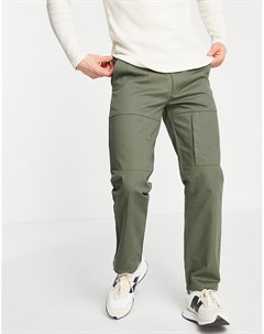 Прямые брюки цвета хаки Topman