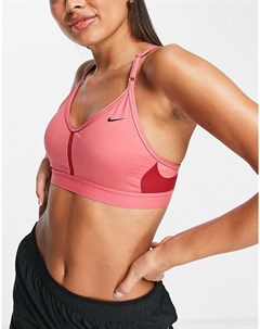 Розовый бюстгальтер с логотипом галочкой Indy Nike training