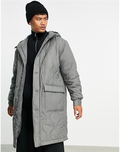 Серая стеганая куртка парка с узором в форме луковицы Asos design
