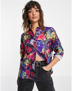 Рубашка с длинными рукавами и ярким цветочным принтом Asos design